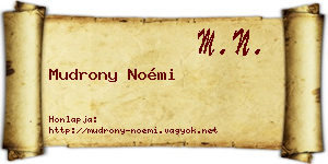 Mudrony Noémi névjegykártya