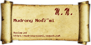 Mudrony Noémi névjegykártya